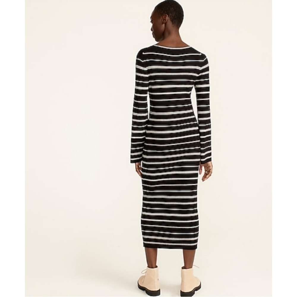 7. J.Crew Knit ribbed sweater-dress in mixed stripe - Picture 3 of 7